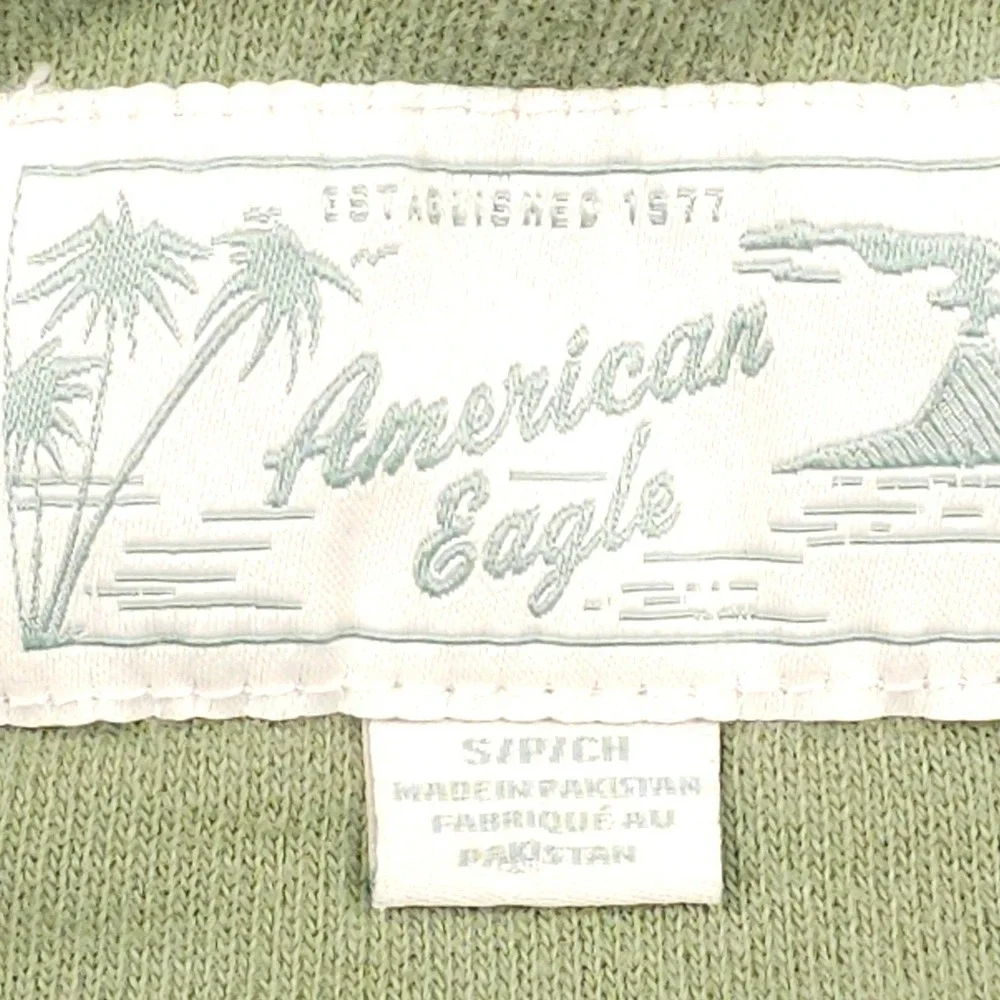 American Eagle Santa Barbara California Graphic Hoodie Mens S Unisex Sage Green